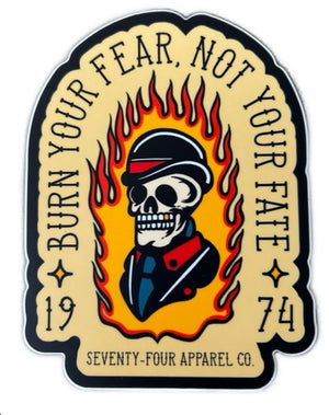 5.5" vinyl KTBF "Burn Your Fear" sticker/decal
