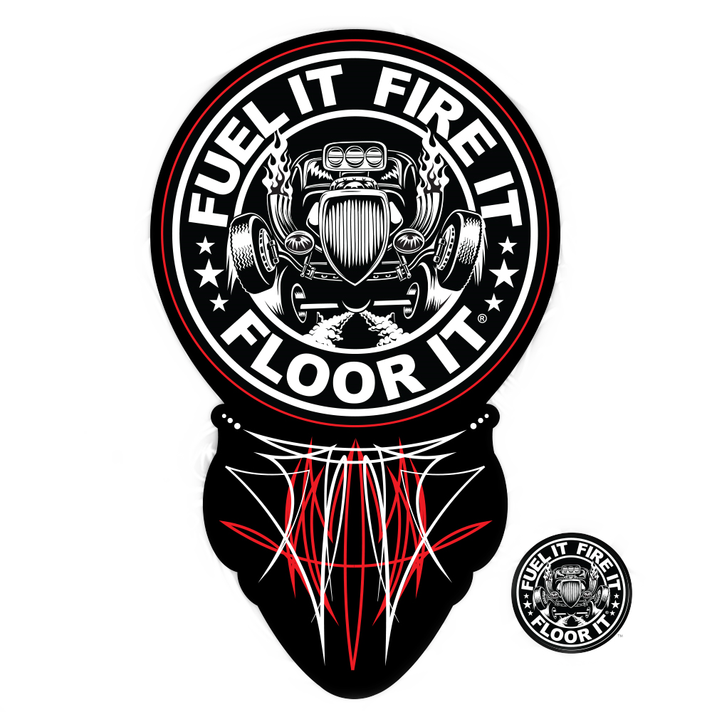 5" vinyl FUEL IT, FIRE IT, FLOOR IT® "Pinstripe" sticker/decal