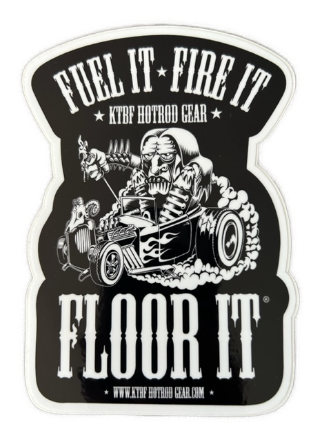 4" vinyl Fuel It Fire It Floor It "GothRod" sticker/decal