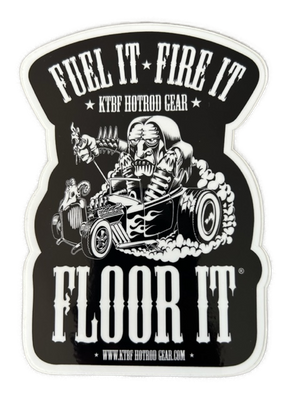 4" vinyl Fuel It Fire It Floor It "GothRod" sticker/decal
